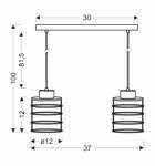 Lampa wisząca sufitowa czarna listwa 2xE27 Glob 32-00361