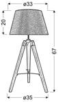 Lampka gabinetowa stołowa brązowa 60W E27 Lugano 41-31211