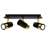 Nowoczesna lampa sufitowa DANI BLACK/GOLD 3xGU10 MLP6238