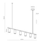 Nowoczesna lampa wisząca LOGAN BLACK 4428 6xGU10