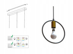 Nowoczesna lampa wisząca Ring złoty miedź chrom 3xE27