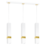 Nowoczesna lampa wisząca listwa VIDAR WHITE/GOLD 3xGU10 MLP6276